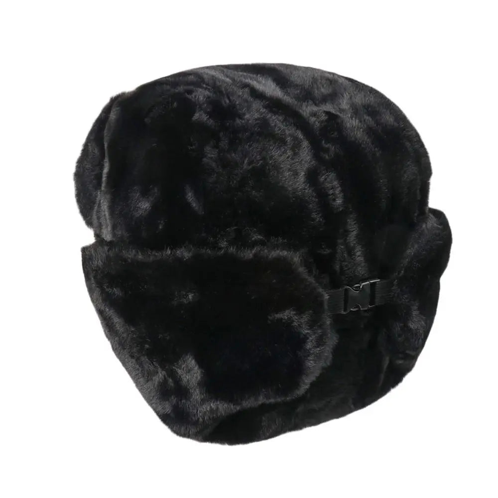 Outdoors Thick Bomber Hat Plush Warm Russian Ushanka Windproof Snow Caps for Women Men