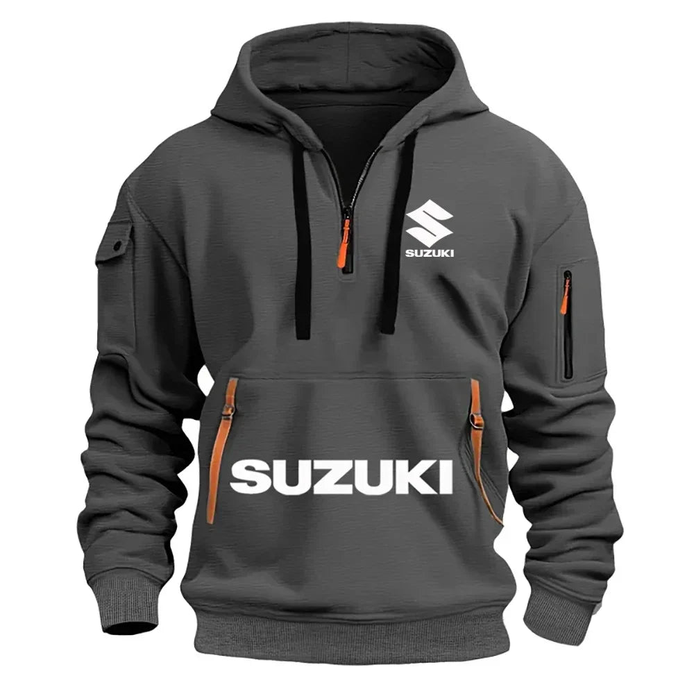 new men's hoodie, casual outdoor sports hoodie and a warm motorcycle sweatshirt for autumn and winter
