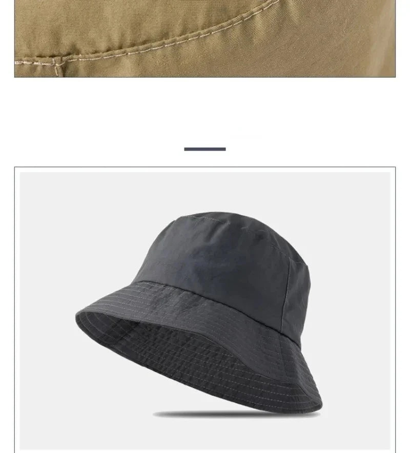 Waterproof Large Size XL62cm Sun Hat Men Women's Sunscreen Mountaineering Big Head Circumference Summer UV Protection Bucket Hat