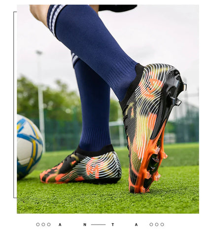 New Men Soccer Shoes Match Outdoor Sneakers Grass Cleats Hot-selling Football Boots Non-Slip Boys High-quality High-top Light