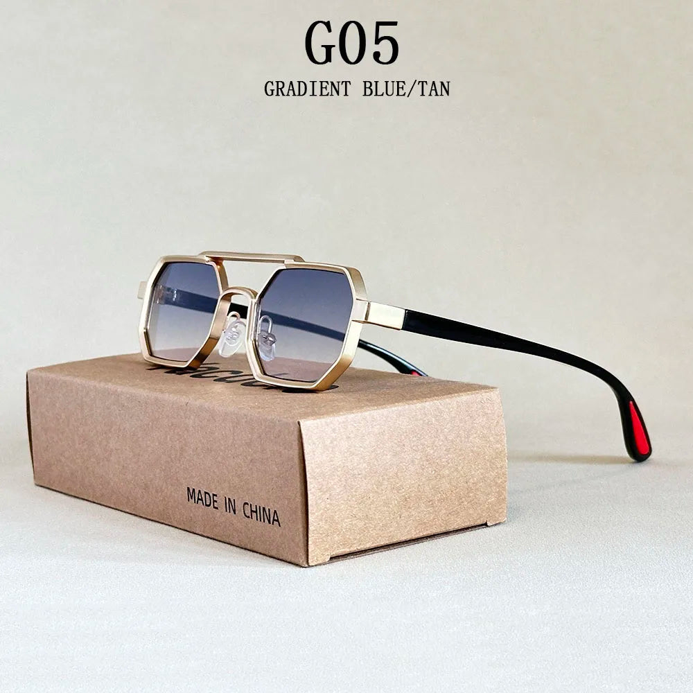 2025 Luxury Sunglass Men Vintage Steampunk Square Sunglasses Women Retro Fashion Glasses Sunglasses For Men Lunette Soleil Femme