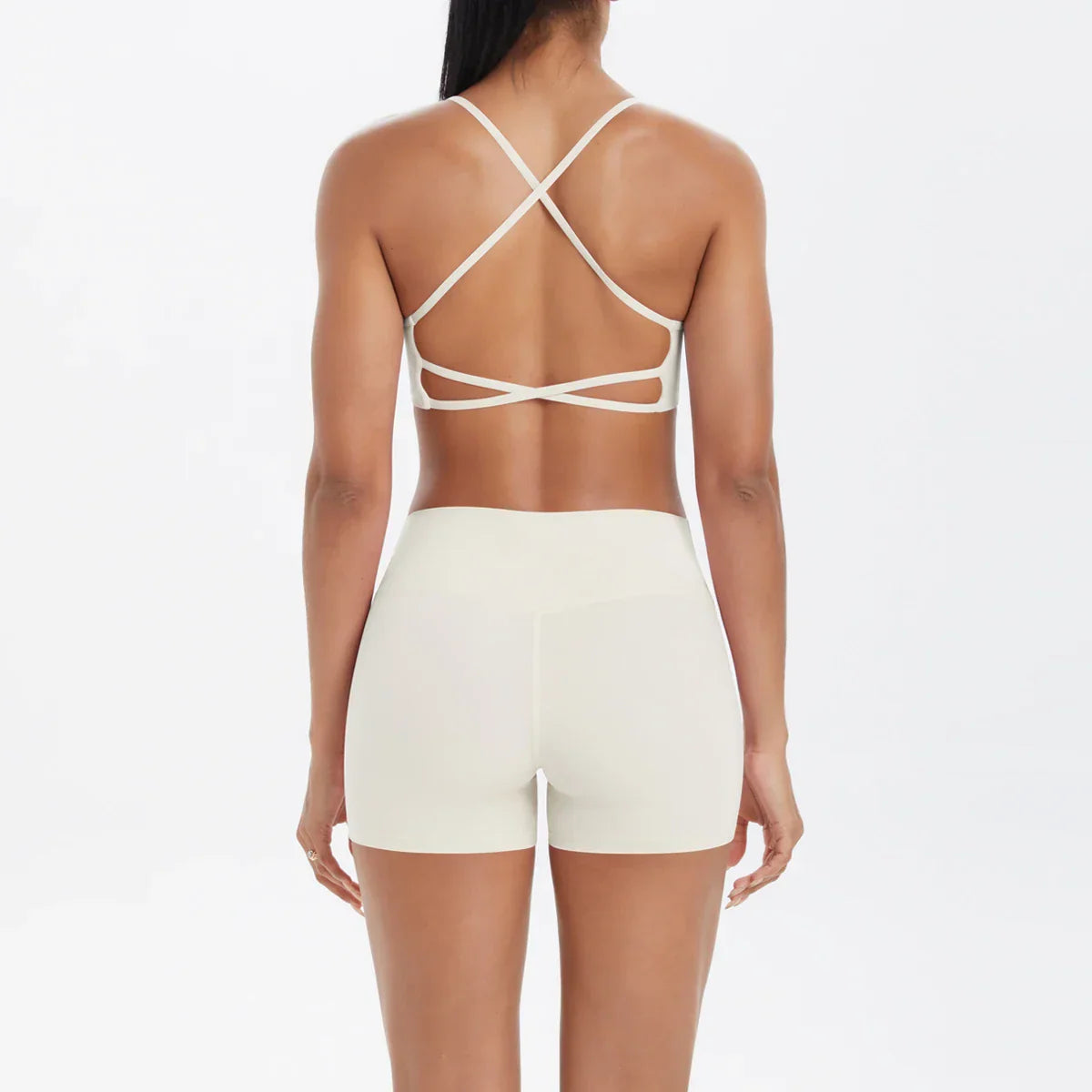 2PCS Yoga Clothes  Halter Yoga Top Set Fitness Gym Suit Crossover Back Sports Underwear Workout Gym Shorts Fitness High Waist