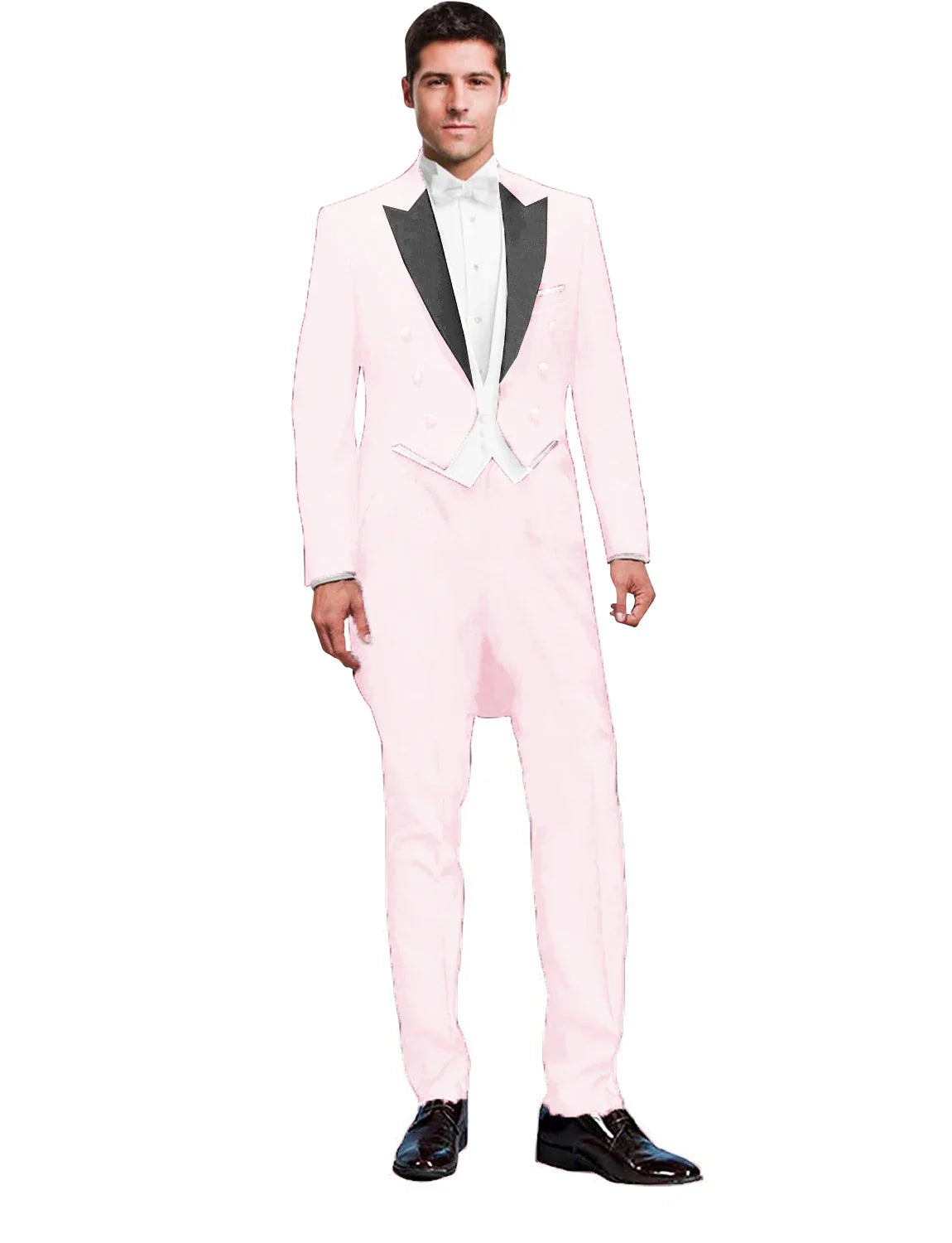 3 Piece Solid Men Suit Wedding Groom Tuxedo Long Blazer Best Man Formal Prom Male Suit Fashion Costume Homme (Jacket+Vest+Pants)