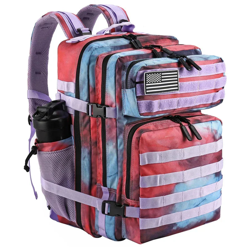 45L Tactical Backpack for Men and Women Large Athlete Gym Bag Outdoor Sports Hiking Survival Rucksack with Bottle Holder