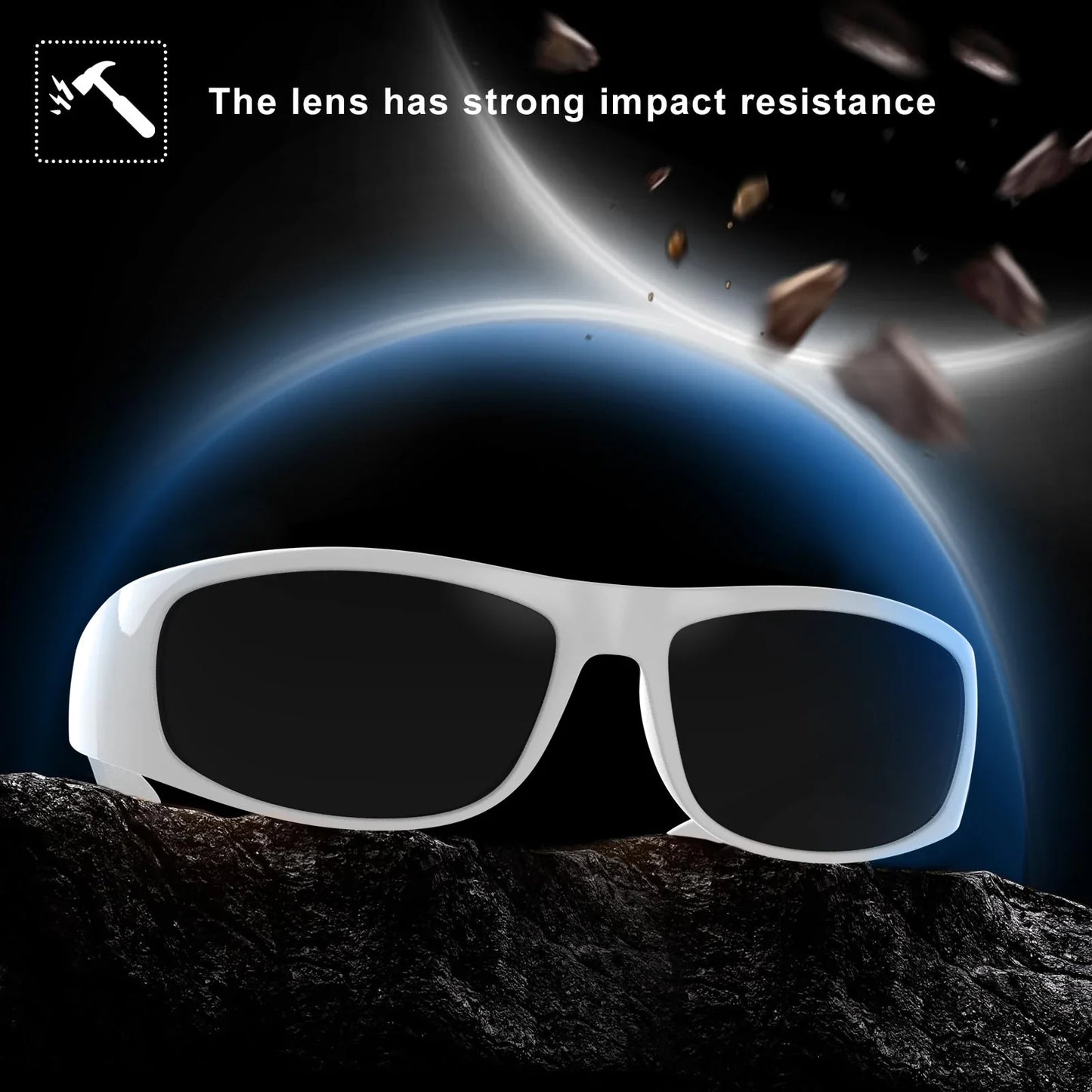 Super Dark Sunglasses for Men Black Wrap Around Sun Glasses UV400 Protection eyewear W8005
