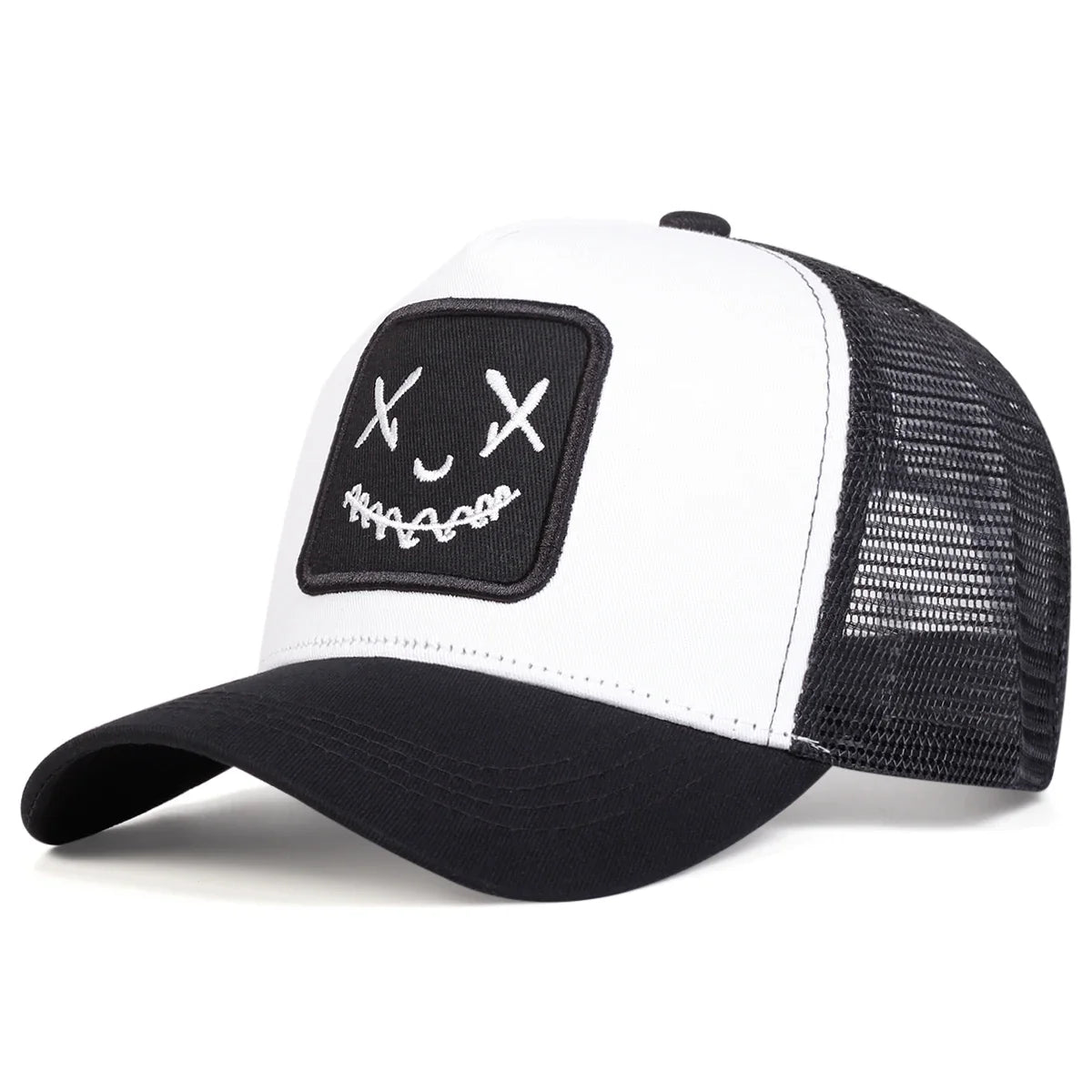 Unisex Ghost Face Embroidery Baseball Net Caps Spring and Summer Outdoor Adjustable Casual Hats Sunscreen Hat