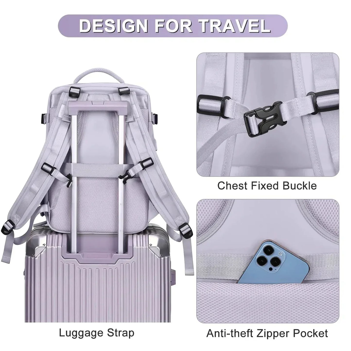 Travel Backpack for Women 40x25x17 Airplane Cabin Backpack Carry-On Luggage 14inch Laptop Backpack Casual Schoolbackpack