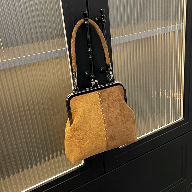 Women's Retro Frosted Splice Handbag Large Leisure Travel Trip Shopping Work Commuting Crossbody Shoulder Bag Elegant Clutch Bag