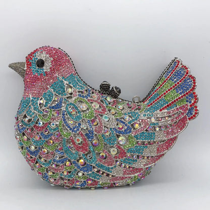 Birds Doves Animals Diamond Bags Rhinestone Dinner Bags Banquet Crystal Clutch Purse Luxury Designer Handbags Unique Party Bags