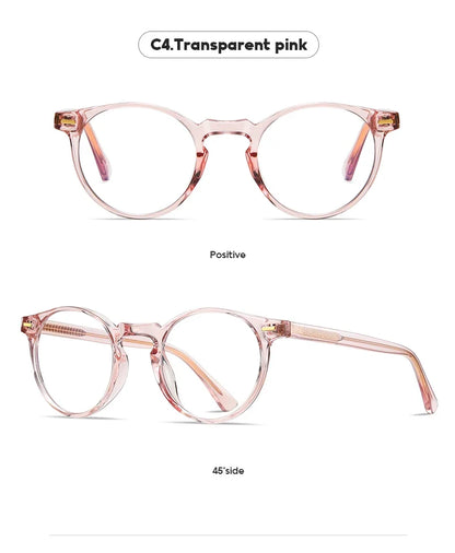 Round Blue Light Reading Glasses Women Eye Glasses Frame for Women Retro Plastic Titanium Anti-Blue Light Computer Eyewear