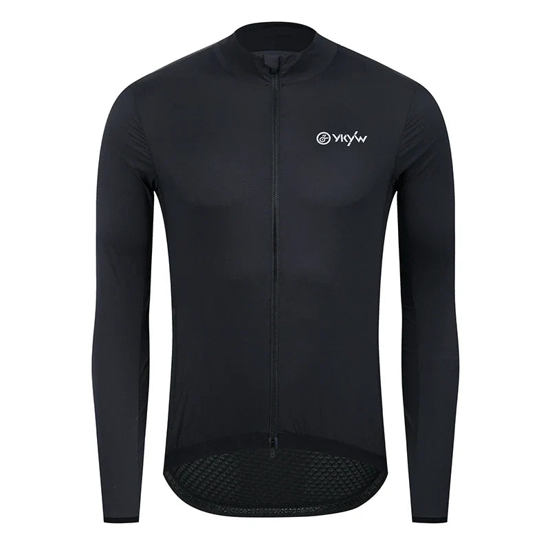 Men Windproof Waterproof Long Sleeve Cycling Jacket YKK Double Zipper Breathable MTB Bike Clothing Tops Pro Team Jersey