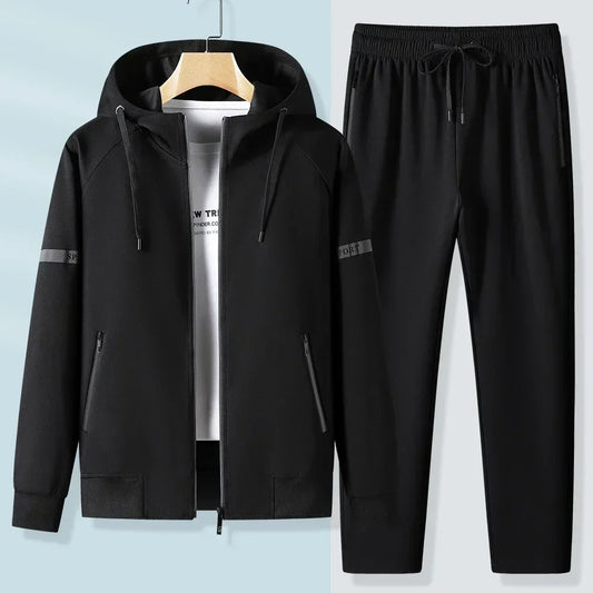 Men Running Sports Tracksuits Hoodies Zipper Outwear Sportwear+Sweatpants Sets Male Workout Sports Outfit Autumn Spring Sets men
