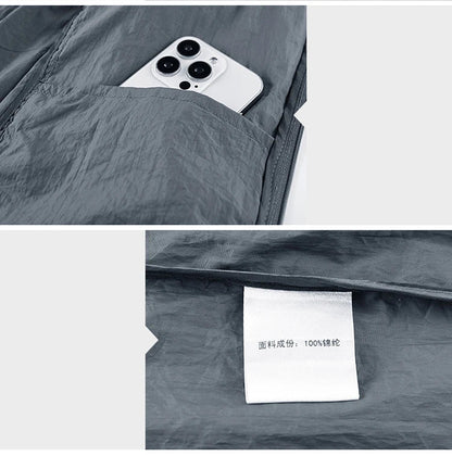 Men's Hooded Sun Protection Jacket Lightweight Outdoor Windbreaker Quick Dry Breathable UV Coat for Hiking Running Travel Beach