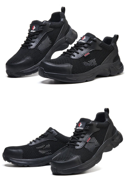 anti puncture men safety shoes summer breathable mesh work shoes industrial plastic toe sneakers construction insulated shoes