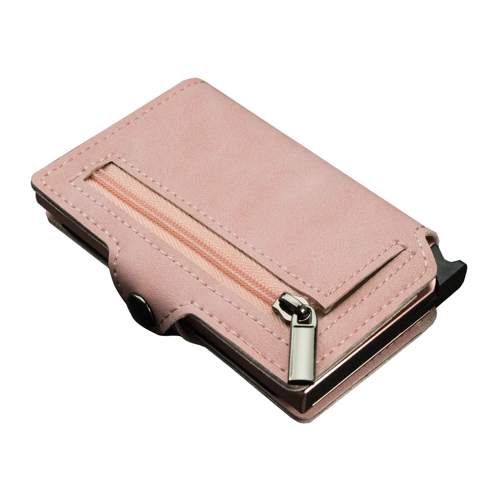 Men Card Holder Premium Leather Credit Card Wallet Small Bag Slim Minimalist Pop Up Cardholder Case with Coin Purse