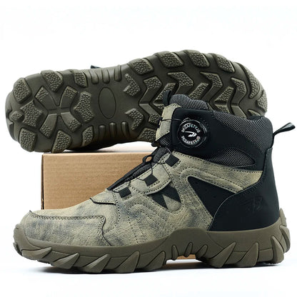 Safety Rotating button  Boots Men Outdoor tactical boots Indestructible shoes Puncture-Proof Work Boots Steel toe shoes Sneakers