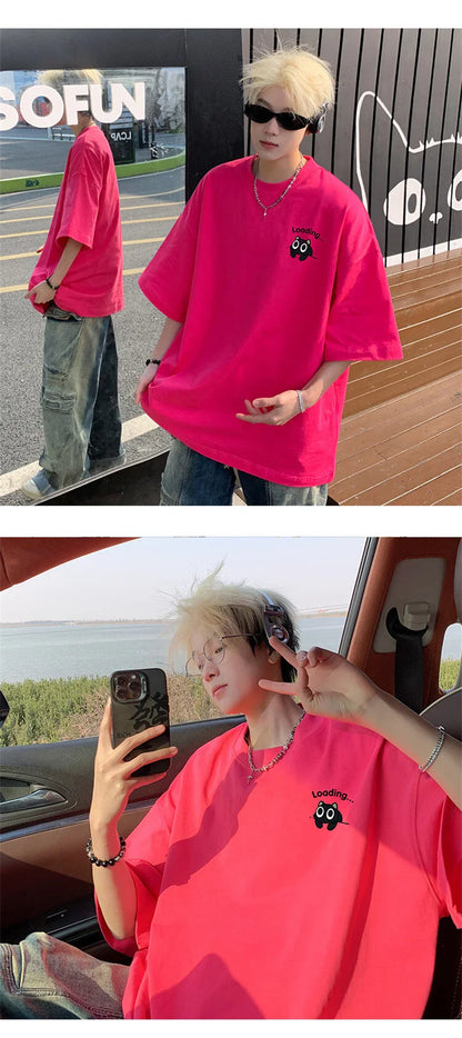 Men's T-shirts Oversized Summer Casual Wear 3XL White Cotton Tshirt for Men Funny Anime Print Men Tee Shirts New Clothes