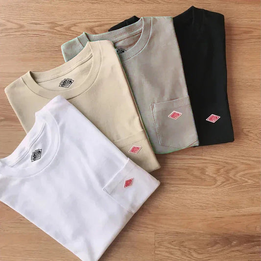 2025 Spring Summer Hot sales Fashion Men Women Pure Cotton Small Icon Embroidery T-Shirt Short Sleeve Tees Simple Solid Pocket