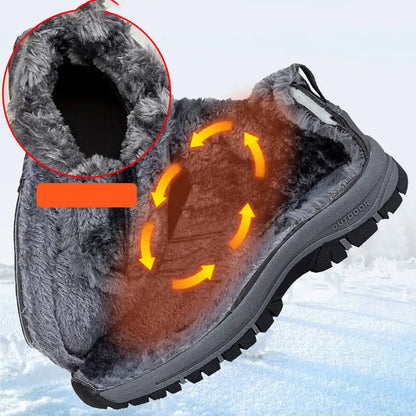 Winter Men Boots PU Leather Snow Boots Man Plush Warm Causal Shoe Waterproof Men Boots High Quality Male Sneakers Ankle Boots