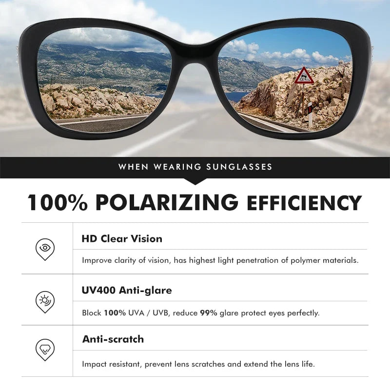 Brand Young Style Women's Sunglasses Gradient Polarized Driving Glasses Luxury Design Ladies Elegant Lunette De Soleil Femme