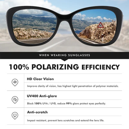 Brand Young Style Women's Sunglasses Gradient Polarized Driving Glasses Luxury Design Ladies Elegant Lunette De Soleil Femme