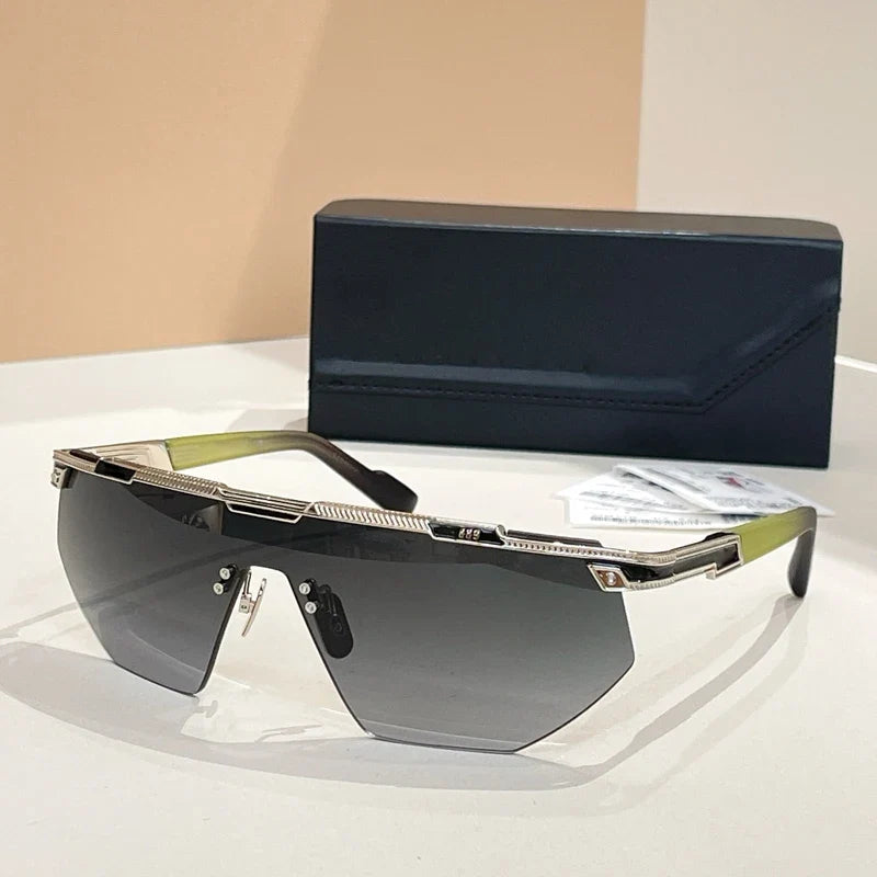 Ins 889 Rimless Luxury Men's Sunglasses Women Iregular Alloy Acetate Top Quality Goggle Designer Fashion Brand UV400 with Case