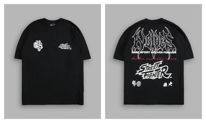 WOLVES CLUB STABILITY "PREMIUM" OVERSIZED TEE IN BLACK Summer Men's and Women's T-shirt Fashion Loose Printed Tops