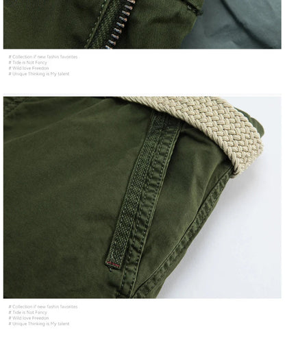 Summer Overalls Men Casual Shorts New Loose Sports Comfortable Knee Shorts Streetwear Breathable Safari Short Pants