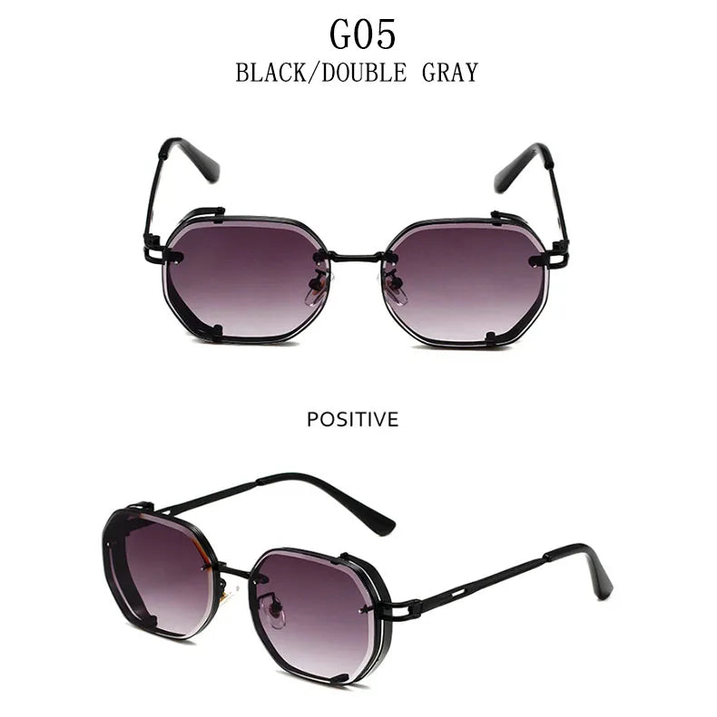 Punk Sunglasses For Men Vintage Steampunk Sunglasses Women Trendy Luxe Square Fashion Glasses Dropshipping Gafas De Sol Hombre