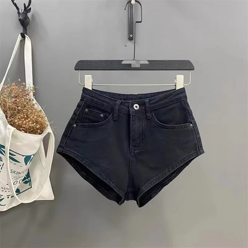 Skinny Denim Shorts, Hot Girl Y2k Ultra-short Washed Cuffed Jeans, Summer Clothes for Woman