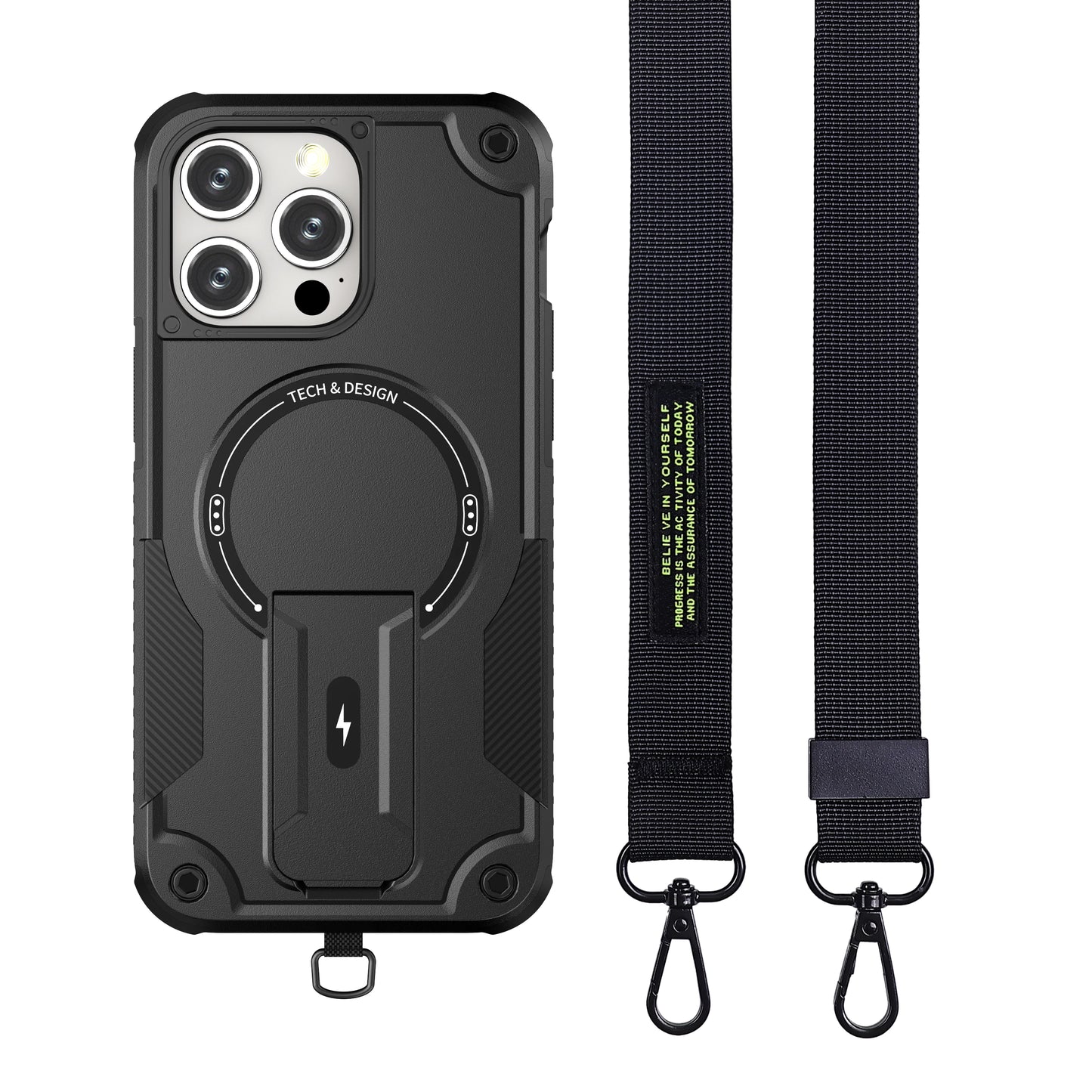 Crossbody Cool Magnetic Phone Case for iPhone 17 Pro Max 16 Plus 15 14 13 12 Lens Protection invisable Bracket for Magsafe Cover