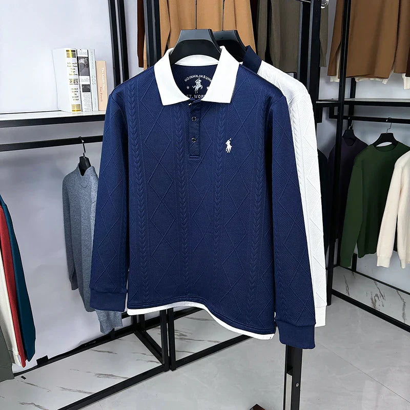 Pecking Men's Summer Light Luxury Collar Polo Shirt Short Sleeved T-shirt Fashionable Versatile Top
