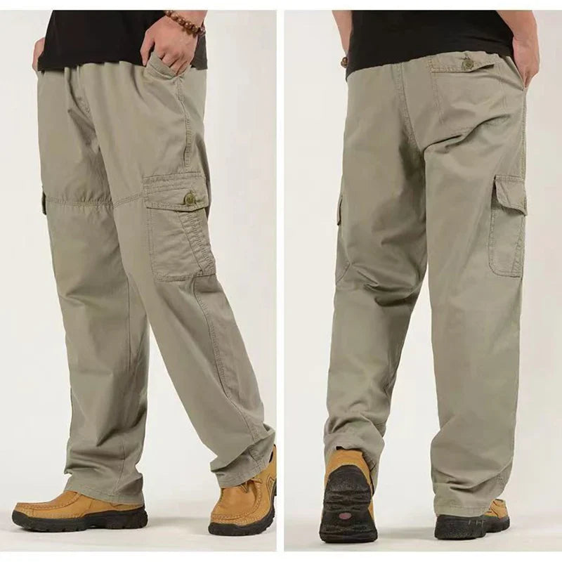 6XL Winter Men Fleece Pants Large size Mens Cargo Pants Trousers  Men Sports Sweatpants Thicken Style Trousers Jogger Pants Male