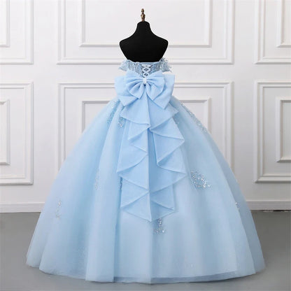 Shiny Party Dress 15 Quinceanera Dresses Ball Gown Glitter Prom Dress With Bow Tie High-end 15 Year Old Gown Customized 2025