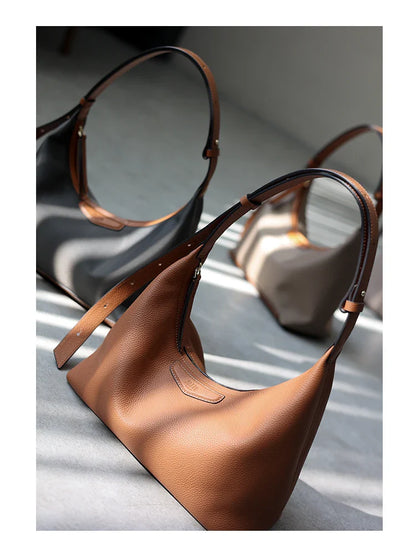 New Arrival Underarm Bag Women Genuine Leather Crossbody Bag Fashion Female Nylon Handbag Luxury Messenger Purses
