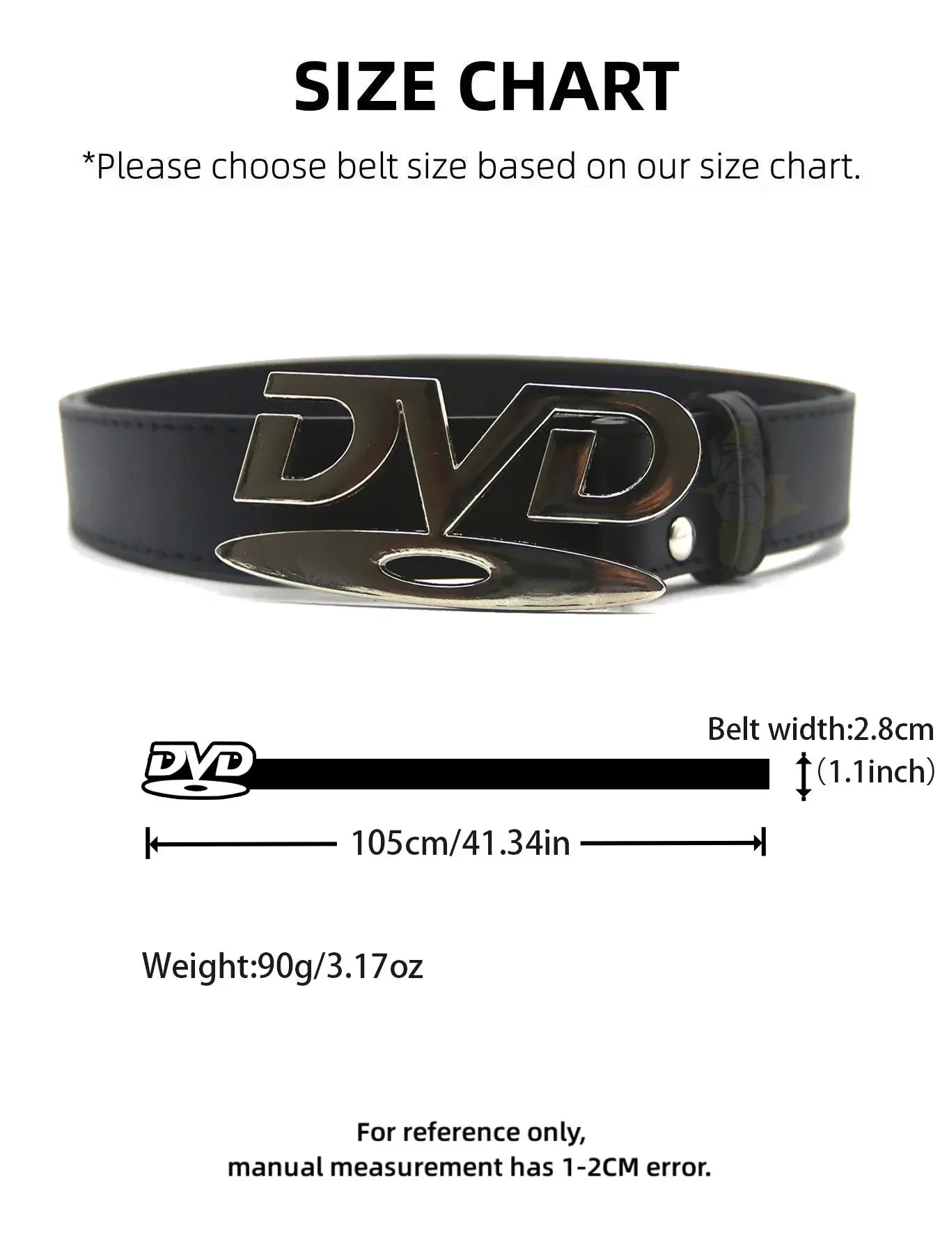 Unisex Nostalgic DVD Buckle Belt Versatile Black White Decorative Waist Straps Belt for Men Women Jeans Matching Gift for Her