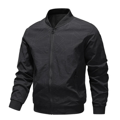 2025 Spring and Autumn New Baseball Collar Short Loose Solid Color Jacket Men's Business Casual Thin Coat Trend Size M-5XL