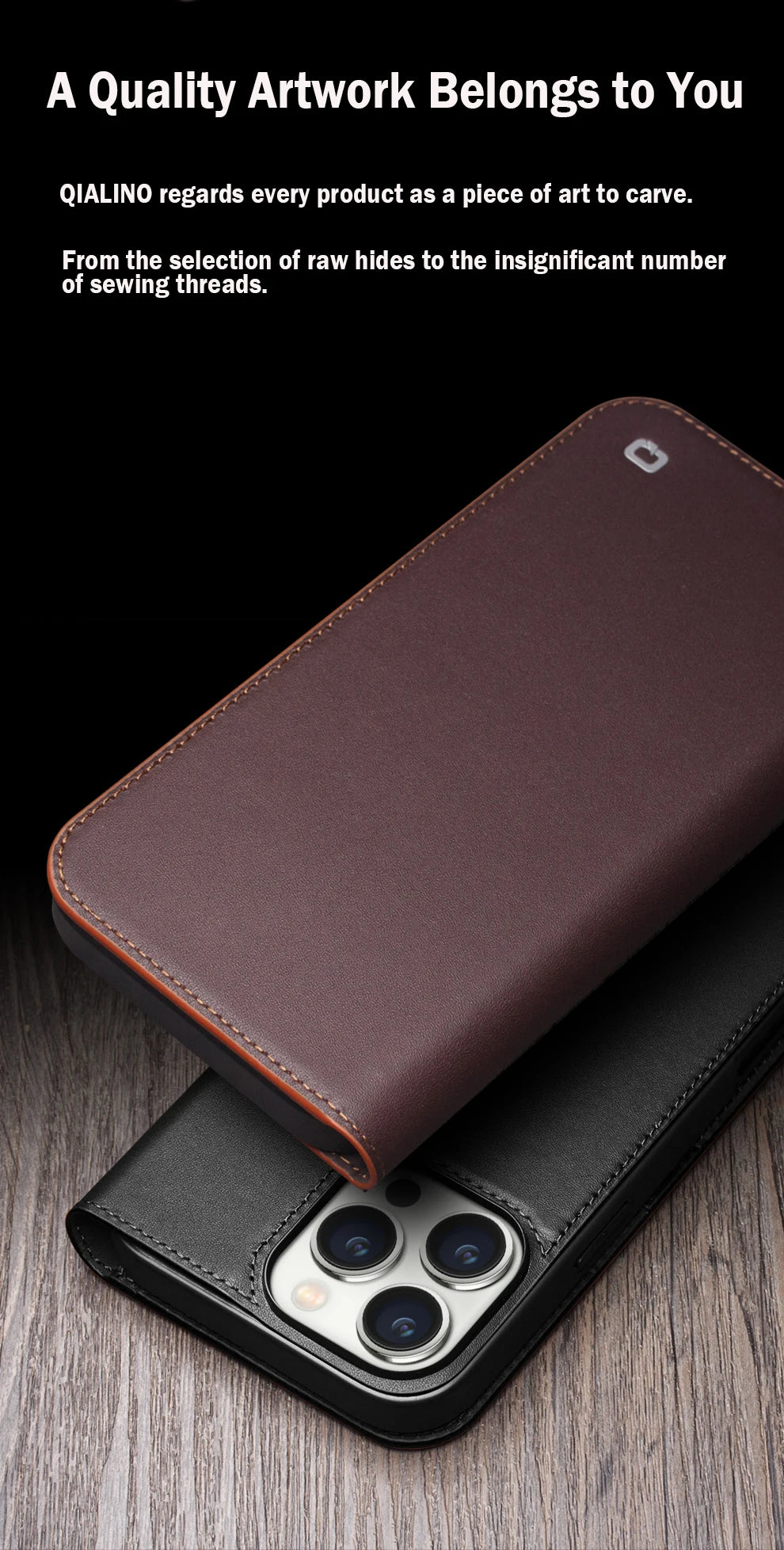 Genuine Leather Flip Case for iPhone 17 Plus Handmade Fashion Cover with Card Slots for iPhone 16 15 14 13 Pro Max 17Air