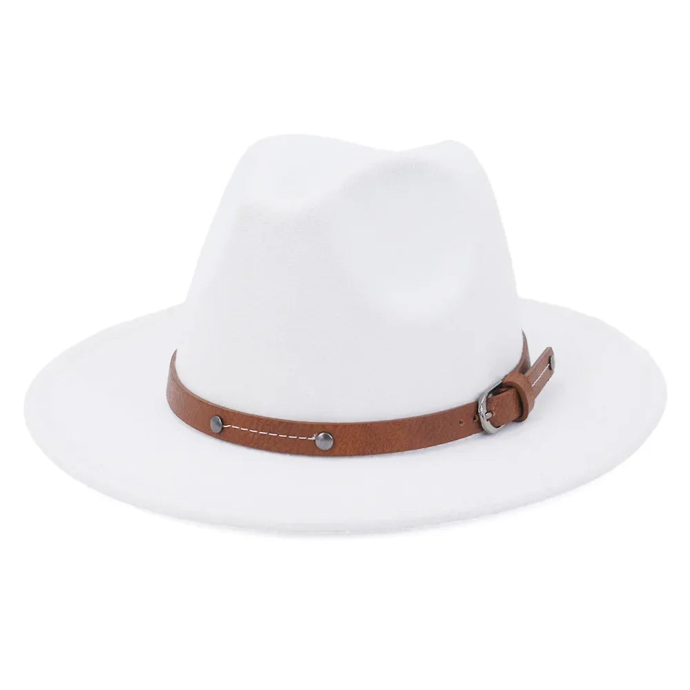 Fedoras Winter Hat For Women 59-61CM Men Panama Felted Jazz Hats New Trilby Church Cap sombreros de mujer