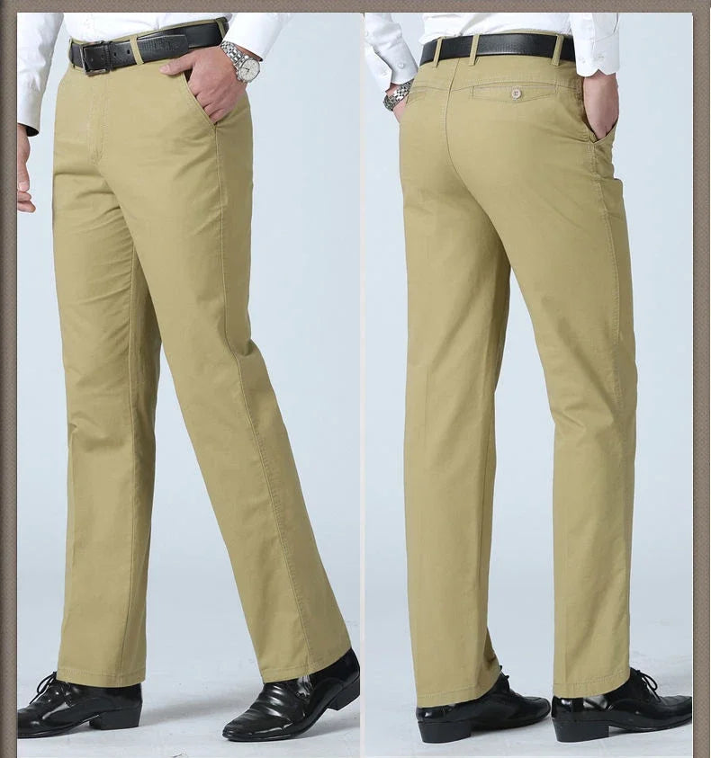 100% Cotton Summer Thin Suit Pants Mens Casual Autumn Thick Classic Business Fashion Stretch Trousers Male Brand Clothes KOACUS