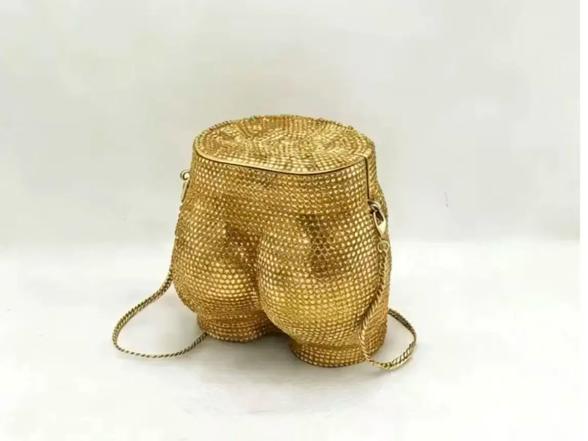 Ass Shaped Rhinestone Handbags Luxury Designer Crystal Evening Bags Women Diamonds Wedding Party Clutches Bridal Purses