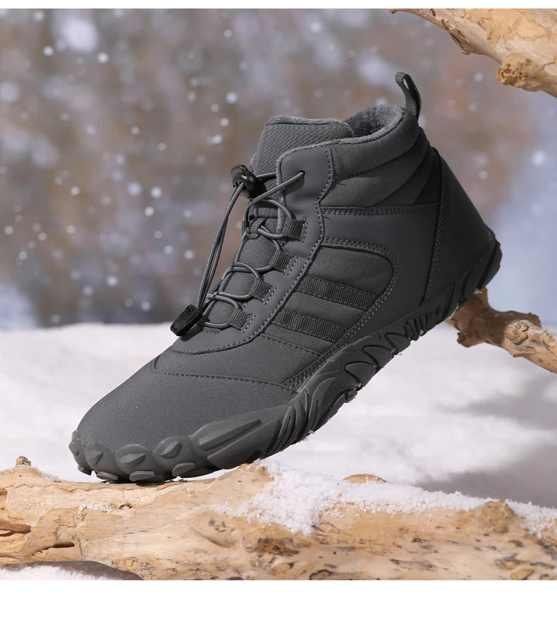 New Winter Booties Men Snow BareFoot Casual Shoes Outdoor Waterproof Work Shoes Warm Fur Men Ankle Shoes Snow Boots Plus Size 50