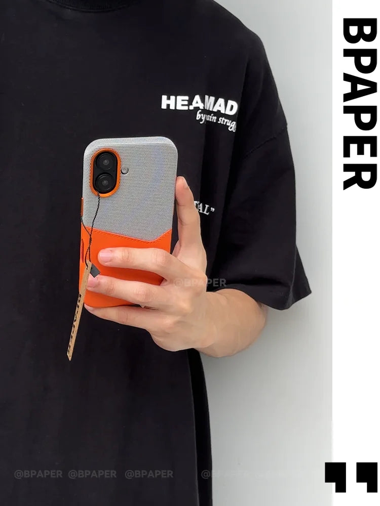 Case For iPhone 17 Pro Max Air Leather and Fabric Splicing Texture Card Insertion Magnetic Phone Cover For iPhone 17 Pro Shell