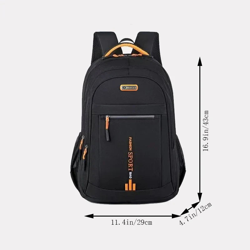 Handy Versatile Contrast-Zip Backpack Multi-color Adjustable-strap Lightweight for School Sports Commute Casual Stylish Bag