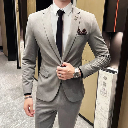 S-5XL Jacket Vest Pants Boutique Solid Color Casual Business Office Slim Mens Suit Groom Wedding Gown Blazer Waist Coat Trousers