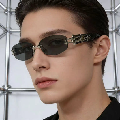 2026 New Fashion Eyewears Men Women Frameless Beveled Sunglasses Unisex Gradient UV400 Luxury Brand Sun Glasses Gafas De Sol