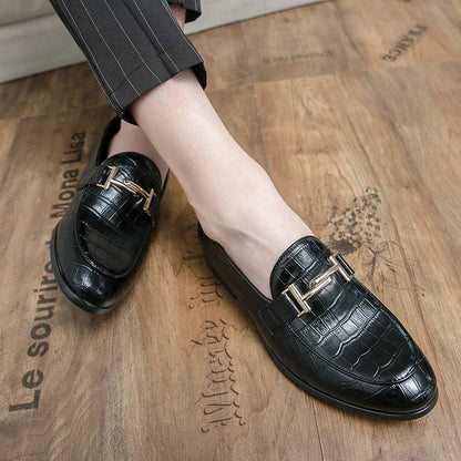 2024 High Quality Casual Leather 38~48 Designer Mens Dress Wedding Black Fashion Office Business Loafers Formal Shoes for Men