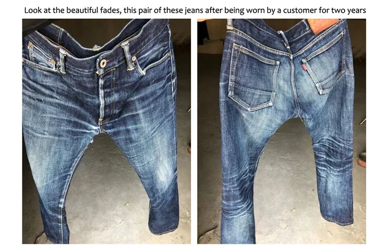 17oz SD-107 Slim Cut Jeans Selvdege Denim Men's Pants Straight Leg