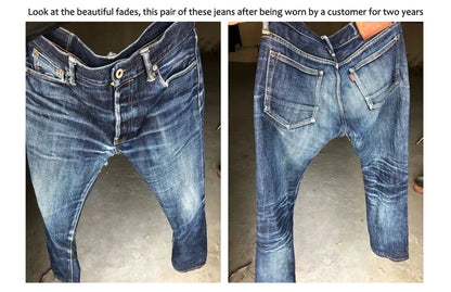 17oz SD-107 Slim Cut Jeans Selvdege Denim Men's Pants Straight Leg