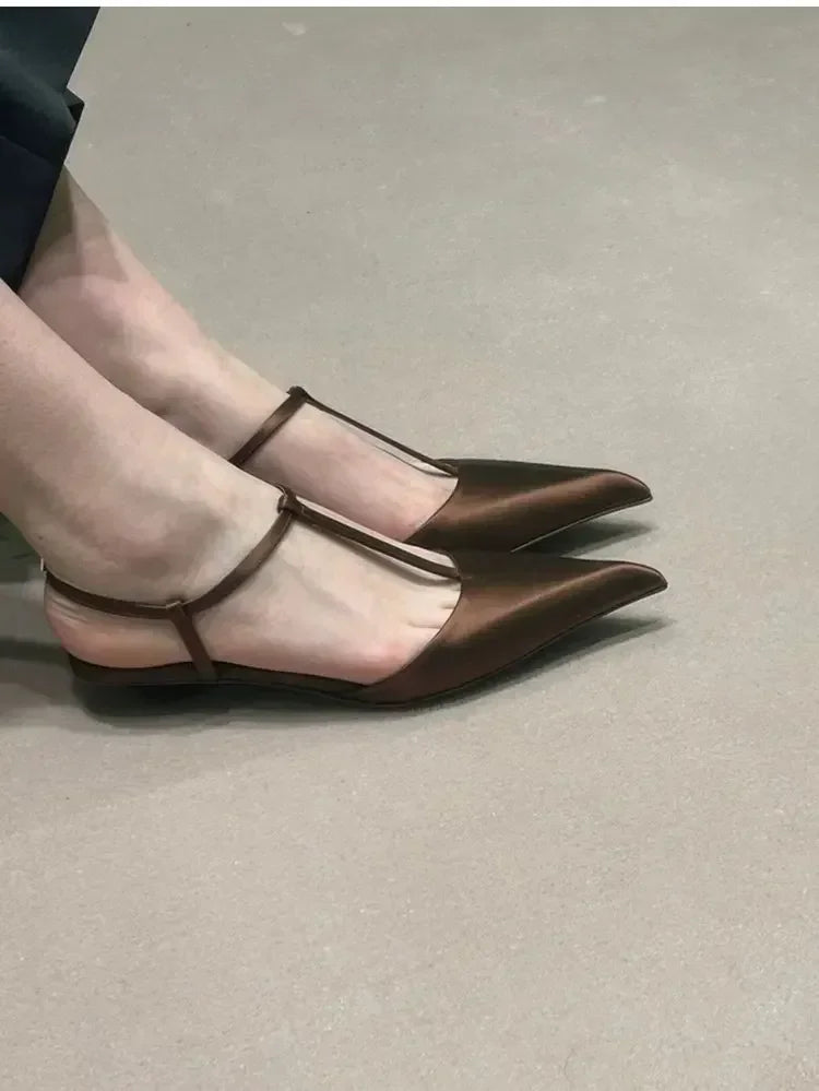 Sexy Pointed Toe Satin Low Heel Sandals Women Elegant Ankle Strap Kitten Heels Women Pumps Summer Fashion Casual Heels Sandals